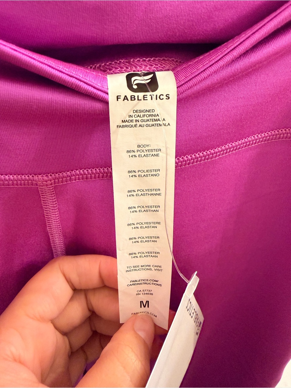 Fabletics Vibrant Raspberry Active Leggings - Picture 3 of 3